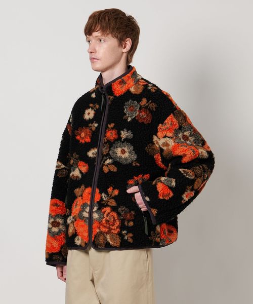 カレンダー　フリース LOEFF＞フラワー フリース ブルゾン UNISEX
