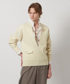 LOEFF/＜LOEFF＞スリットネック ニット プルオーバー/ニット / セーター