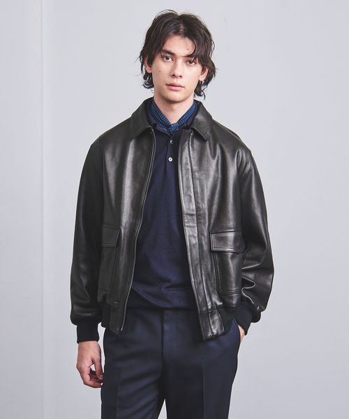 LOEFF ラムレザー フライトジャケット LOEFF ブルゾン アウター 「LOEFF」ラムレザー フライト