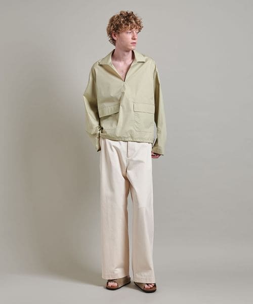 LOEFF＞コットン ツイル スキッパー シャツ UNISEX