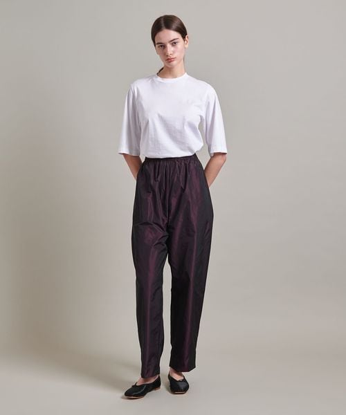 【タグ付・洗える】ロエフ LOEFF シルク混 タフタクロップドテーパードパンツ imgrc0098844548.jpg