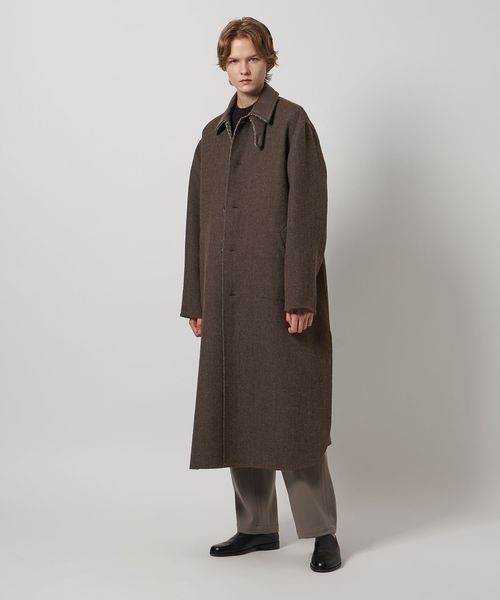 LOEFF＞ガンクラブチェック リバーシブル コート