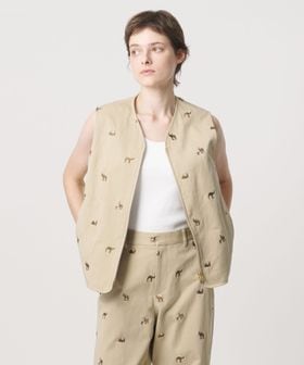 LOEFF/＜LOEFF＞キャメル エンブロイダリー チノ ベスト UNISEX/ベスト