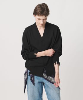 LOEFF/＜LOEFF＞ダメージ Vネック カーディガン UNISEX/ニット / セーター