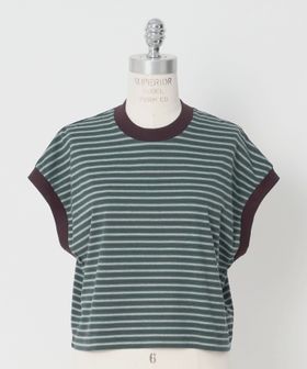 LOEFF/＜LOEFF＞スビンコットン ボーダー ワイド ショート Tシャツ/Tシャツ / カットソー