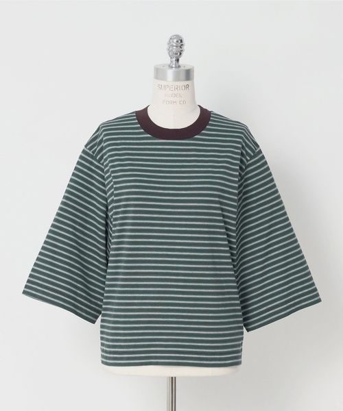 LOEFF/＜LOEFF＞スビンコットン ボーダー ボックス Tシャツ/Tシャツ / カットソー