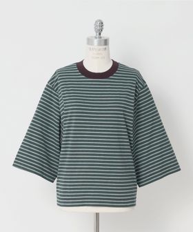 LOEFF/＜LOEFF＞スビンコットン ボーダー ボックス Tシャツ/Tシャツ / カットソー