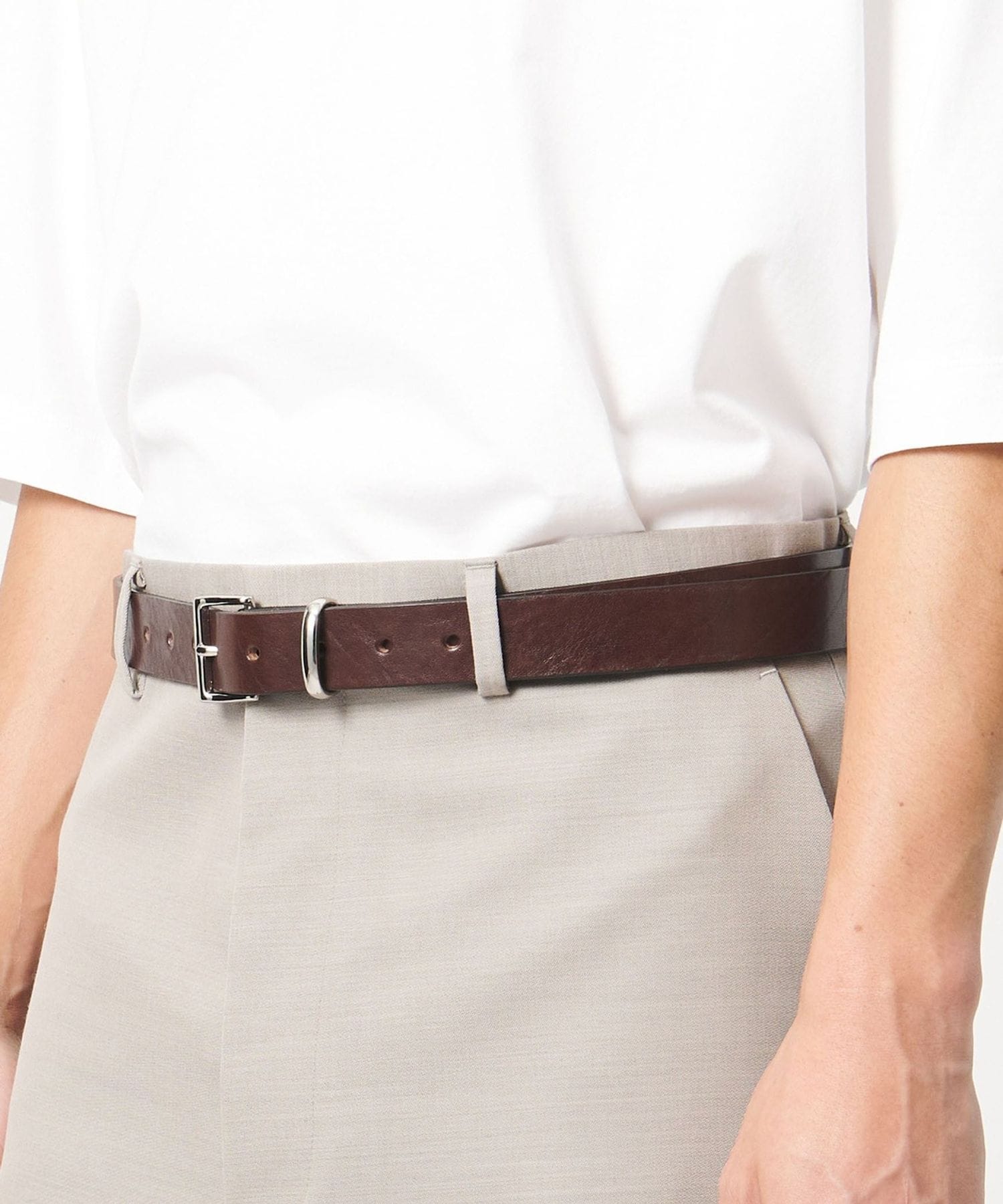 LOEFF＞スクエアバックル ベルト MENS