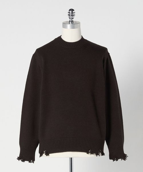 LOEFF/＜LOEFF＞5ゲージ ダメージ ニット プルオーバー UNISEX/ニット / セーター