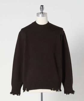 LOEFF/＜LOEFF＞5ゲージ ダメージ ニット プルオーバー UNISEX/ニット / セーター