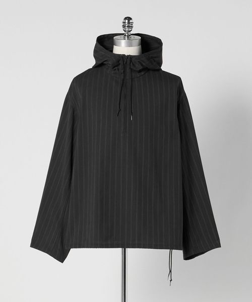 LOEFF/＜LOEFF＞ヘリンボン ストライプ フードシャツ UNISEX/シャツ / ブラウス