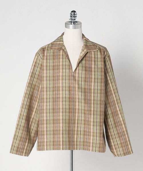 LOEFF/＜LOEFF＞チェック スキッパー シャツ UNISEX/シャツ / ブラウス