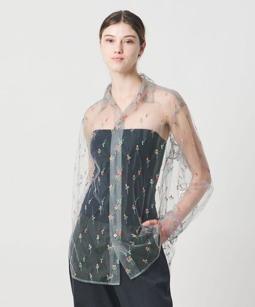 LOEFF/＜LOEFF＞フラワー チュール シャツ/シャツ / ブラウス