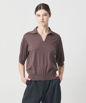 LOEFF/＜LOEFF＞ハイゲージ スキッパー ショートスリーブ ニット UNISEX/ニット / セーター