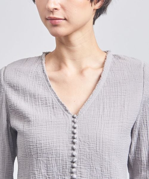 Pheeta◆Ratonaロングスリーブブラウス/FREE/コットン/GRY/8921-699-0035 Pheeta＞Ratna ロングスリーブブラウス