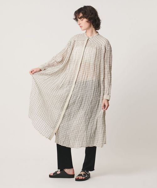 Pheeta/＜Pheeta＞Mona ノーカラー ワンピース CHECK / 016C―42C/ワンピース