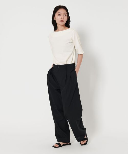 tシャツ 「MARW UNITED ARROWS」5分袖 ボートネック Tシャツ ‐汗ジミ防止‐ レディース MARW UNITED ARROWS＞5分袖 ボートネック Tシャツ ‐汗ジミ防止‐