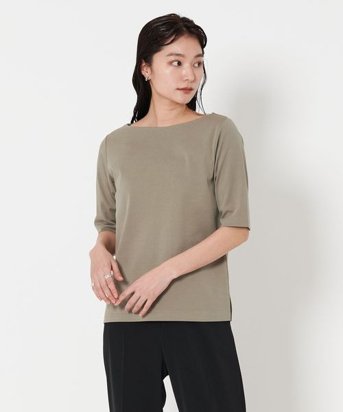 MARW UNITED ARROWS＞5分袖 ボートネック Tシャツ ‐汗ジミ防止‐