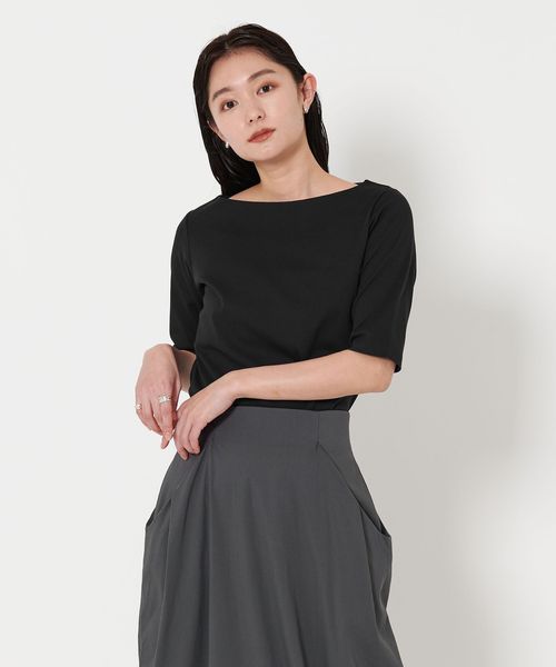 MARW UNITED ARROWS＞5分袖 ボートネック Tシャツ ‐汗ジミ防止‐