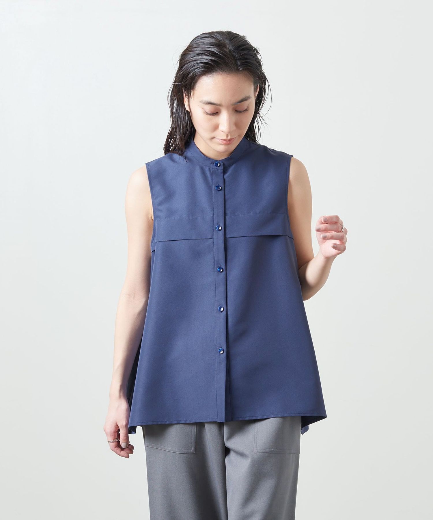 MARW UNITED ARROWS＞フレア ノースリーブブラウス