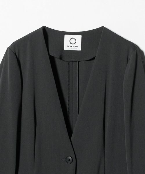 【未使用品】MARW UNITED ARROWS ノーカラージャケット グレー レディースのノーカラージャケット（グレー）｜ユナイテッド