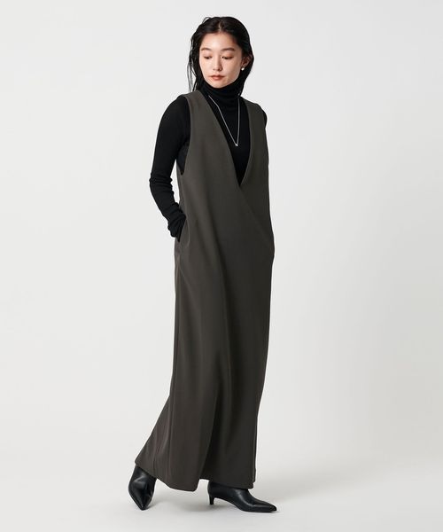 ＜MARW UNITED ARROWS＞ジャージー シンプル ワンピース 34 MARW UNITED ARROWS＞ジャジー Vネック ワンピース