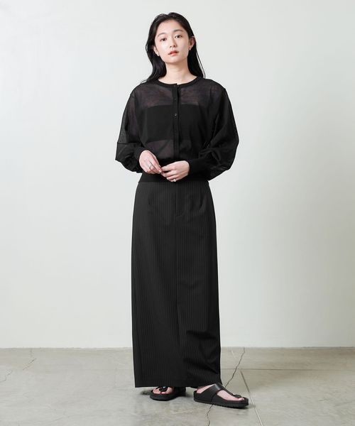 美品 united arrows ピンストライプ　スカートスーツ MARW UNITED ARROWS＞ピンストライプ タイトスカート