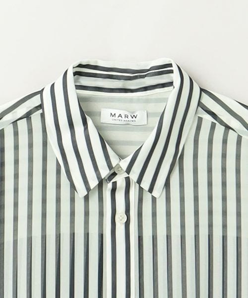 MARW UNITED ARROWS＞ストライプ シアー オーバーシャツ