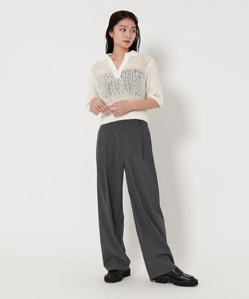 ユナイテッドアローズ　ポロカラーニット MARW UNITED ARROWS＞ペーパー ポロカラー ニット