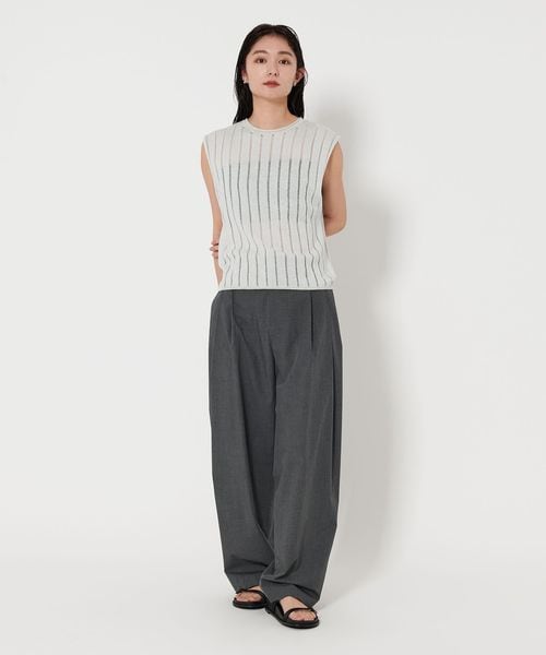 MARW UNITED ARROWS＞シアー ストライプ ニット