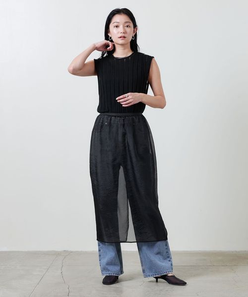 最終値下❗️【新品未使用】UNITED ARROWS オーガンジー フレアスカート 2024ユナイテッドアローズオーガンジー ポケット フレアスカート