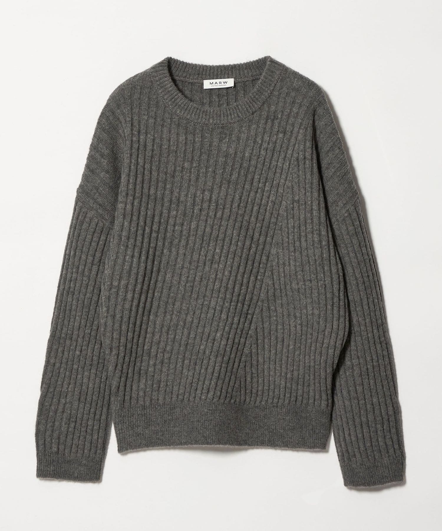 MARW UNITED ARROWS＞バイアス リブ ニット プルオーバー