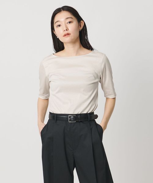 MARW UNITED ARROWS/＜MARW UNITED ARROWS＞ボートネック 5分袖 カットソー 汗ジミ防止/Tシャツ / カットソー