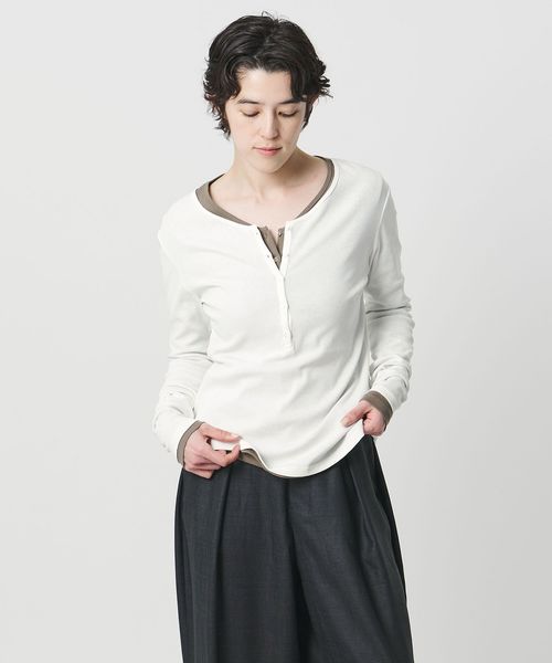 MARW UNITED ARROWS/＜MARW UNITED ARROWS＞ヘンリーネック ロングスリーブ カットソー 接触冷感/Tシャツ / カットソー