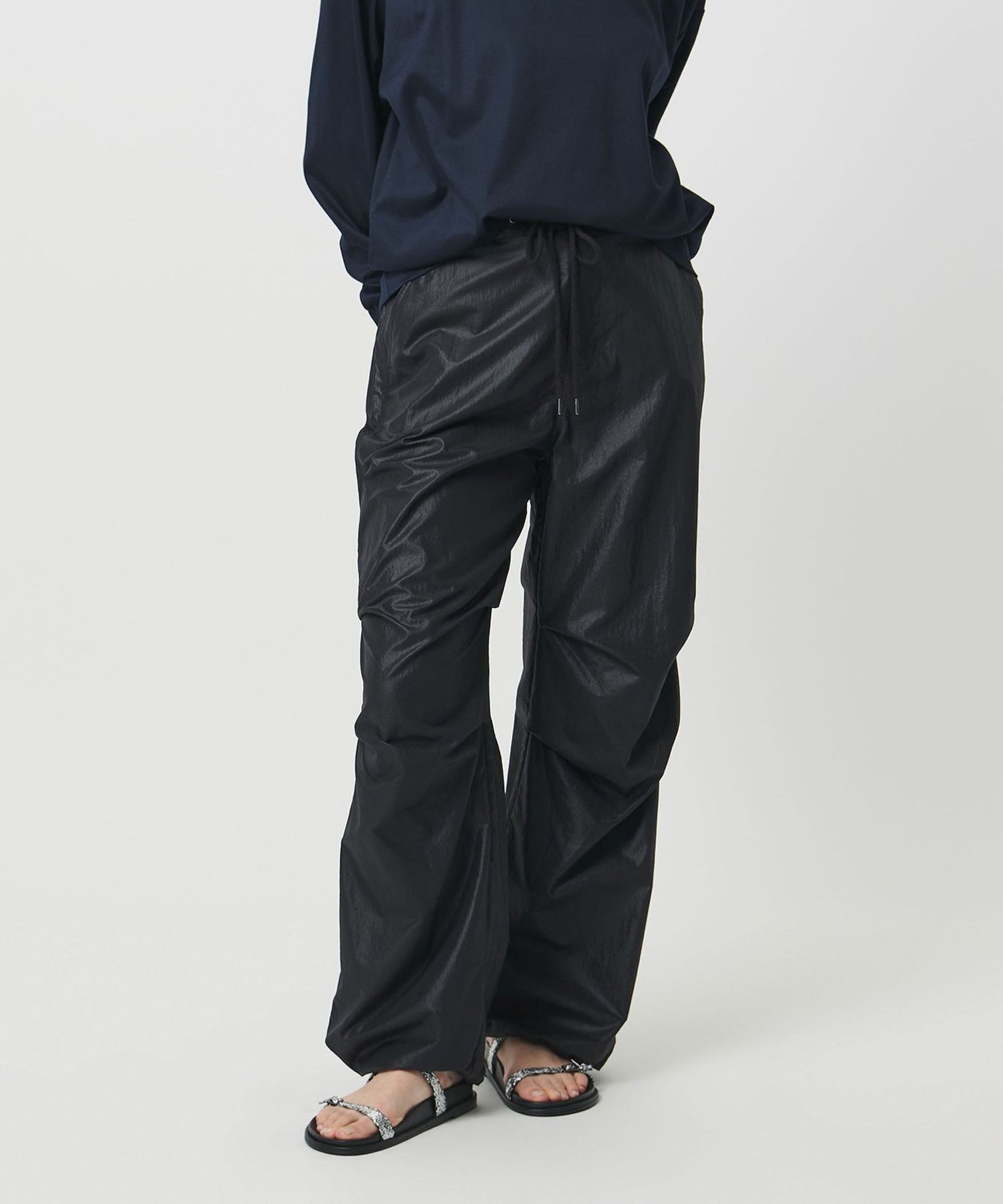 MARW UNITED ARROWS＞パラシュート パンツ BLACK 撥水