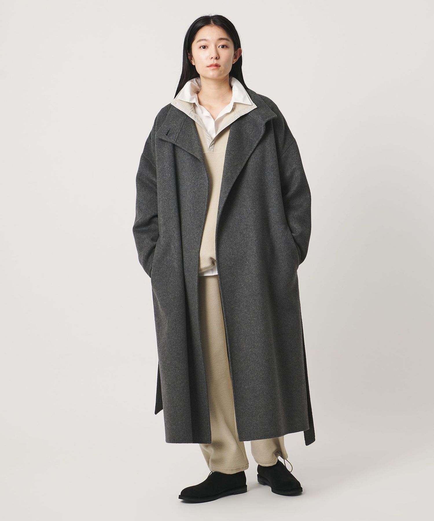 MARW UNITED ARROWS ナイロン モッズコート 黒 ロング丈 38 MARW