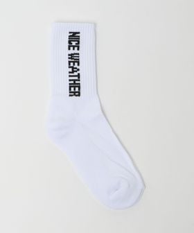 NICE WEATHER/＜NICE WEATHER＞ロゴソックス/big logo/white 2/ソックス / 靴下