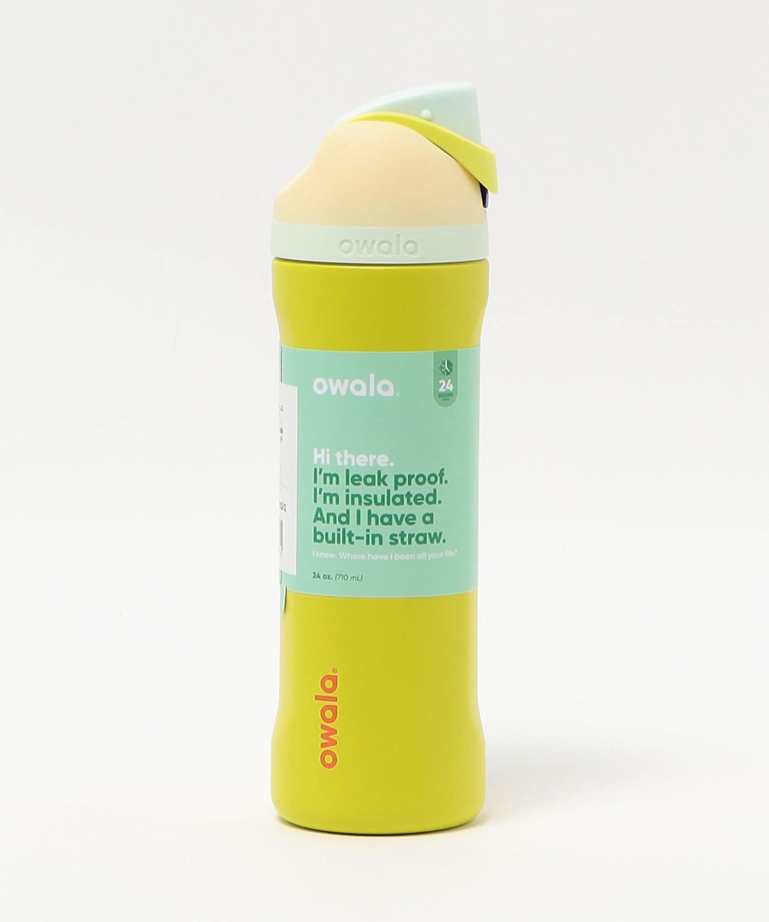 Owala オワラ　水筒　710ml ホワイト　黄緑 owala＞FREESIP ボトル/710ml