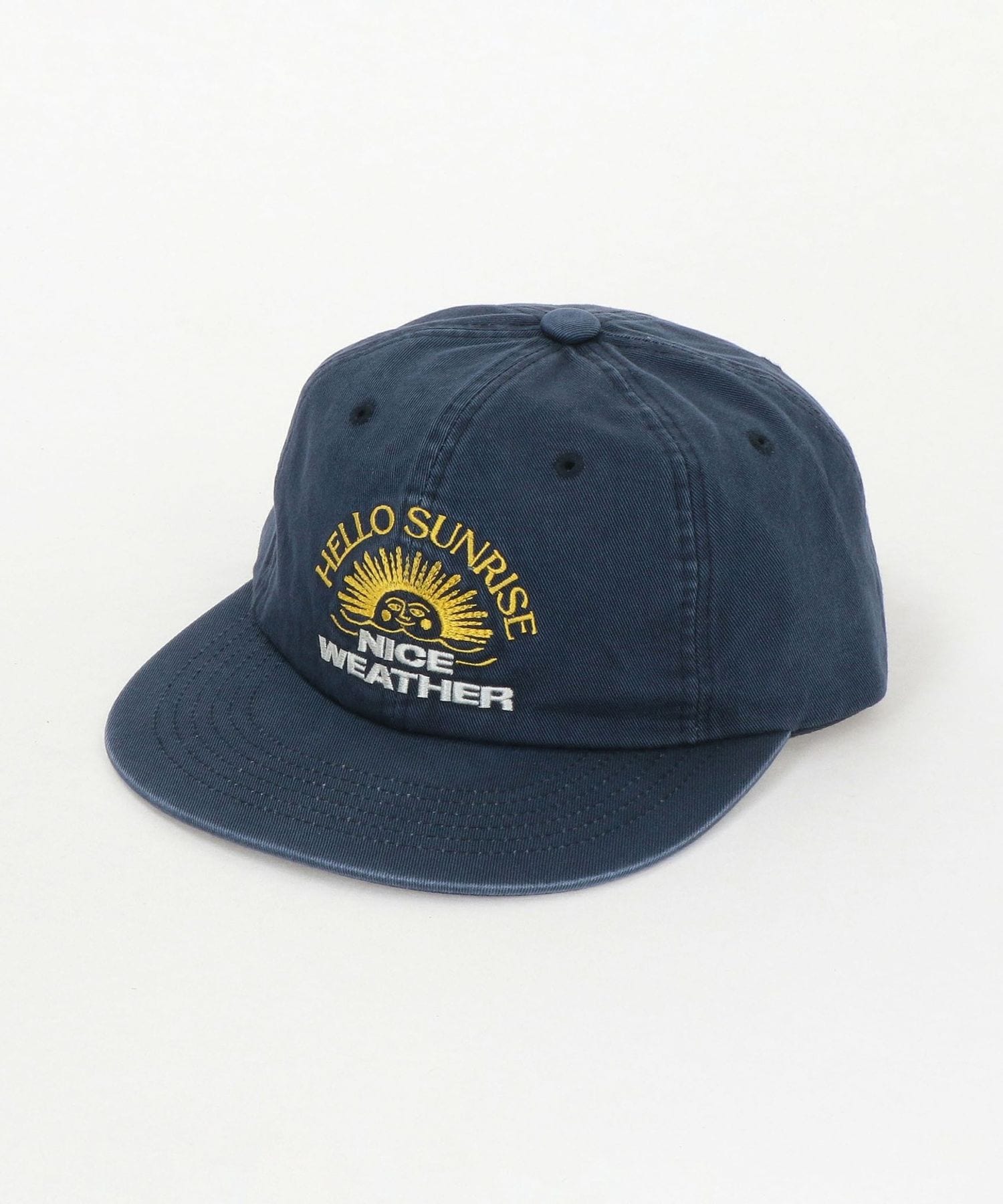 HELLO SUNRISE キャップ Navy/Orange Hello Sunrise ウォッシュドHSアーチロゴキャップ Navy/Orange