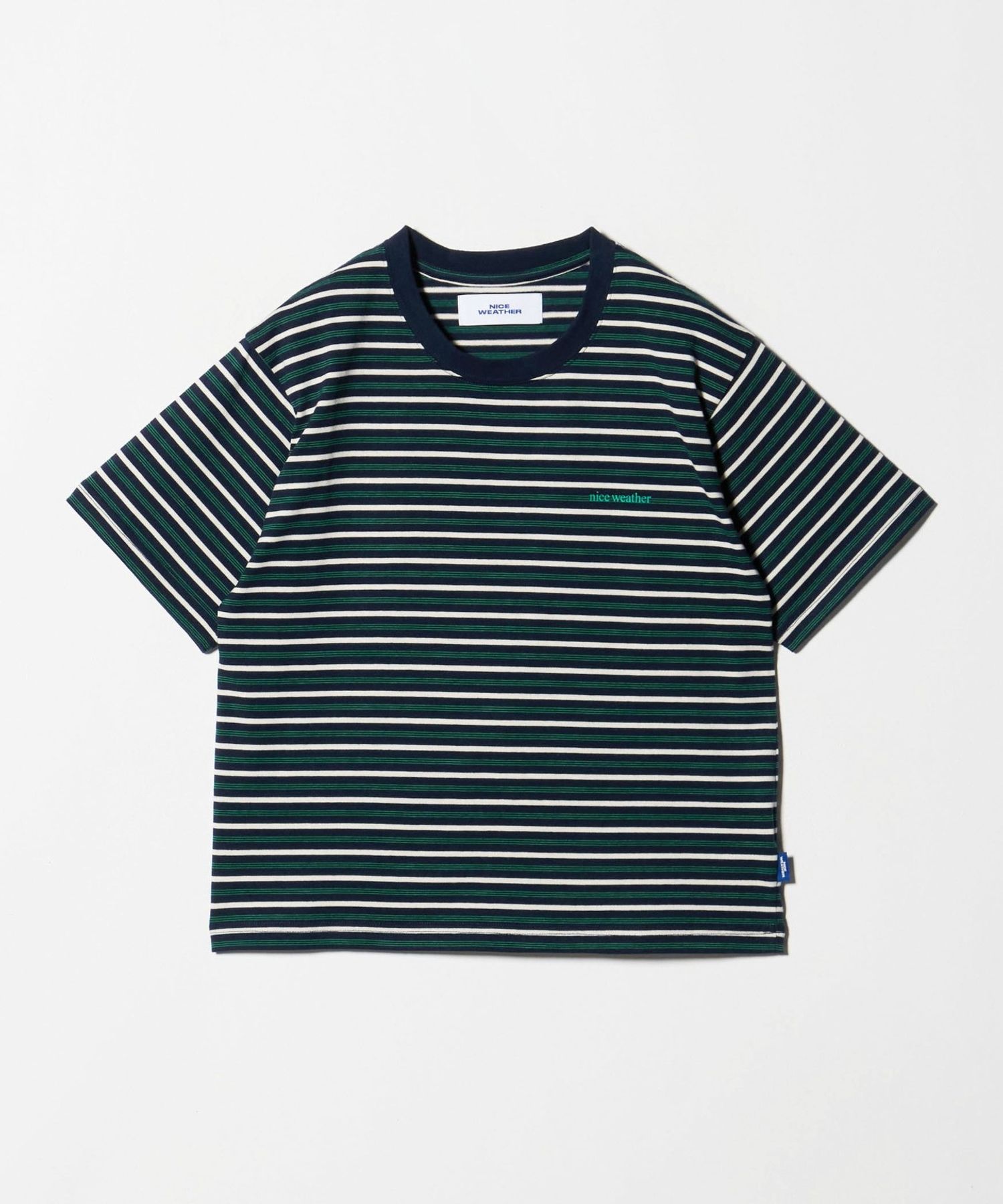 NICE WEATHER＞ウィメンズ ボーダー ショートスリーブ Tシャツ