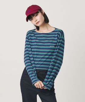NICE WEATHER/＜NICE WEATHER＞マルチボーダー ショートロングスリーブ Tシャツ/Tシャツ / カットソー
