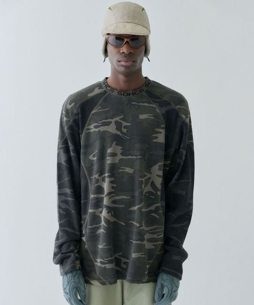 Somewhere Outside/＜SOMEWHERE OUTSIDE＞ワッフル カモ トップス/Tシャツ / カットソー