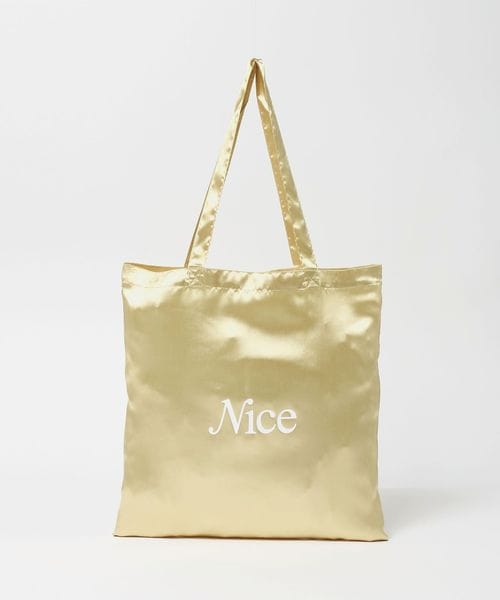 NICE WEATHER/＜NICE WEATHER＞サテン シグネチャーロゴ トートバッグ/トートバッグ