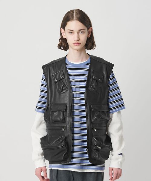 NICE WEATHER/＜NICE WEATHER＞シープレザー カメラベスト/ベスト