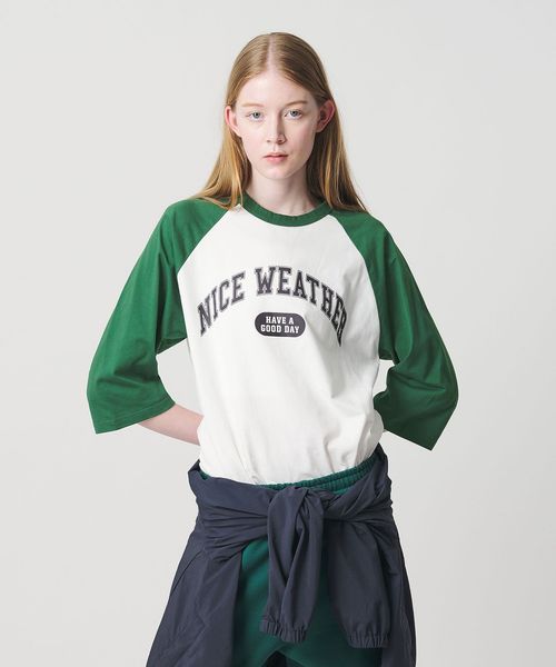 NICE WEATHER/＜NICE WEATHER＞ロゴ ラグランTシャツ/Tシャツ / カットソー