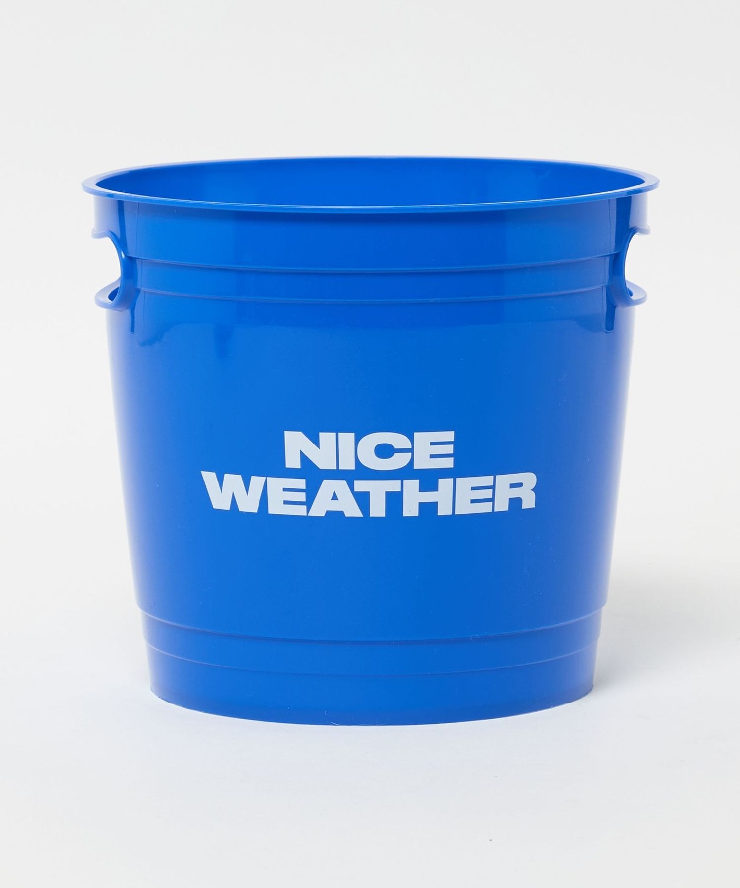  青 バケツ ロゴ入り NICE WEATHER＞ロゴバケツ