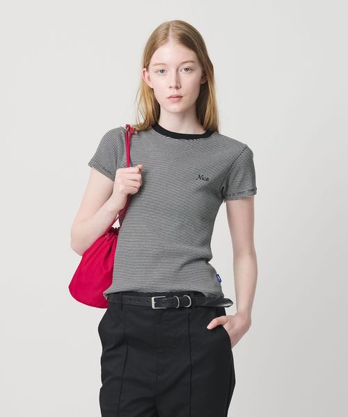 NICE WEATHER/＜NICE WEATHER＞ロゴ ボーダーフィット Tシャツ/Tシャツ / カットソー
