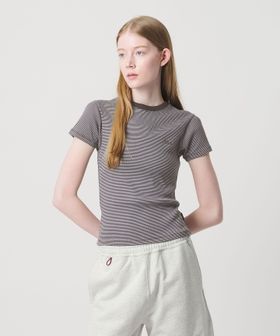 NICE WEATHER/＜NICE WEATHER＞ロゴ ボーダーフィット Tシャツ/Tシャツ / カットソー