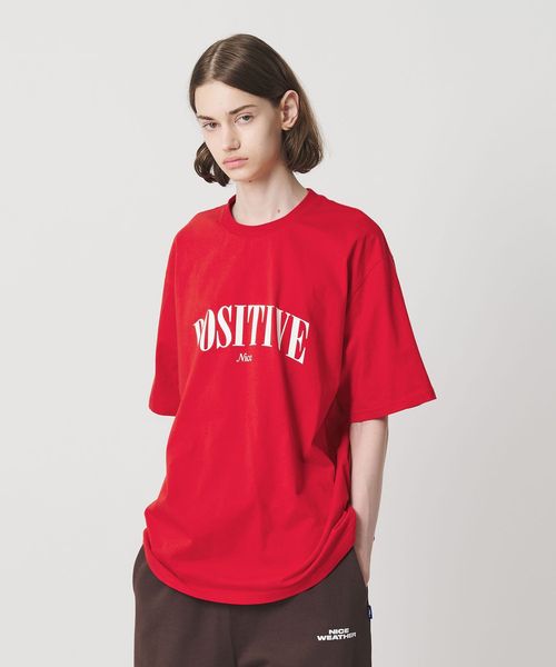 NICE WEATHER/＜NICE WEATHER＞POSITIVE ショートスリーブ Tシャツ/Tシャツ / カットソー
