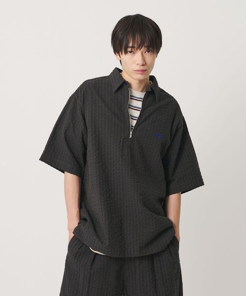 NICE WEATHER/＜NICE WEATHER＞ハーフジップ ショートスリーブ シャツ/シャツ / ブラウス